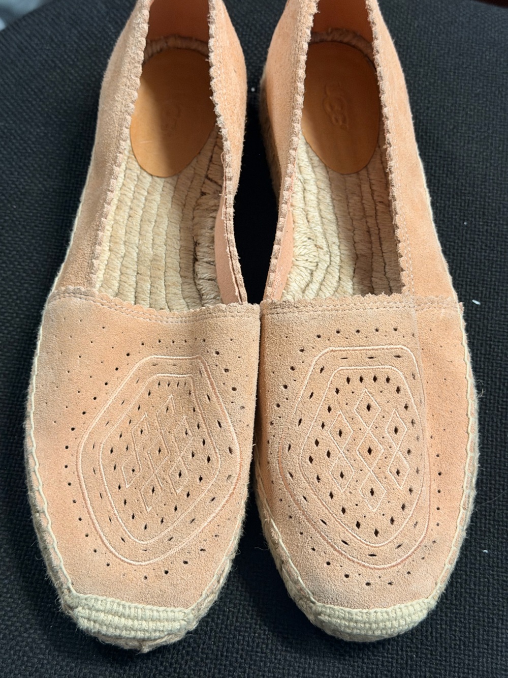UGG Australia never worn Women’s Suede Slip-On Espadrilles in Blush Rose Size 11